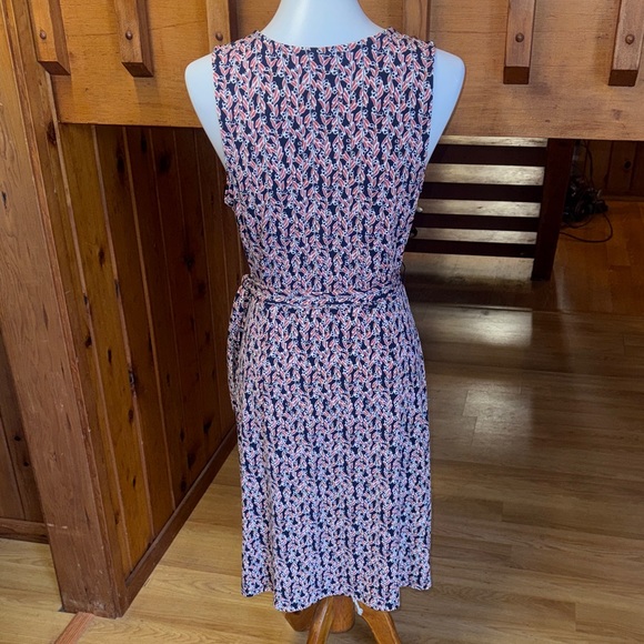 LOFT size small Pink and navy  Patterned tie Dress S 4/6 - Picture 7 of 13